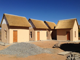 Goegap Thatching Project - group camp thatched roofs
